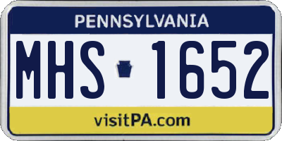 PA license plate MHS1652