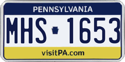 PA license plate MHS1653