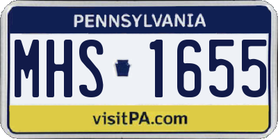 PA license plate MHS1655