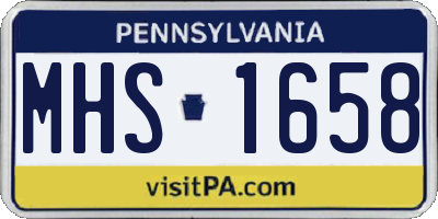 PA license plate MHS1658