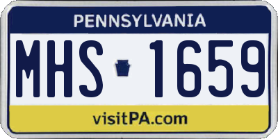 PA license plate MHS1659