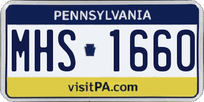 PA license plate MHS1660