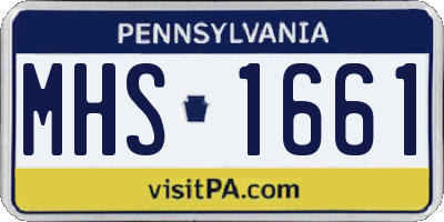 PA license plate MHS1661