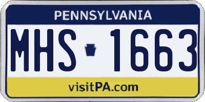 PA license plate MHS1663