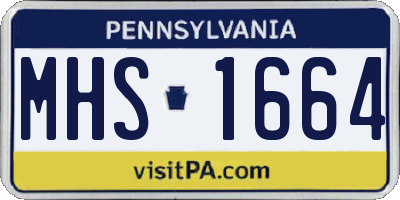 PA license plate MHS1664