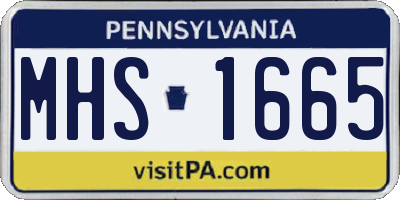 PA license plate MHS1665