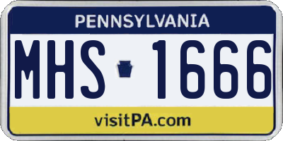 PA license plate MHS1666