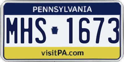 PA license plate MHS1673