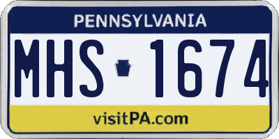 PA license plate MHS1674