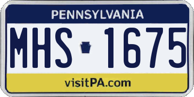 PA license plate MHS1675