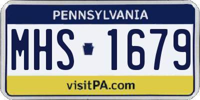 PA license plate MHS1679