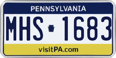 PA license plate MHS1683