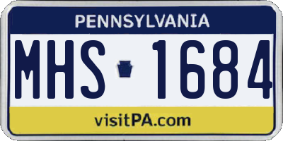 PA license plate MHS1684