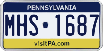 PA license plate MHS1687