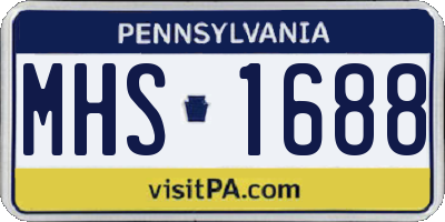PA license plate MHS1688