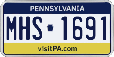 PA license plate MHS1691
