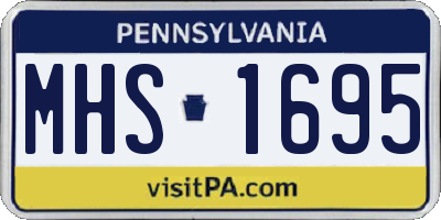 PA license plate MHS1695