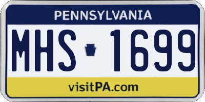 PA license plate MHS1699