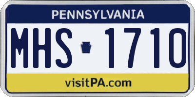 PA license plate MHS1710