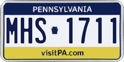 PA license plate MHS1711