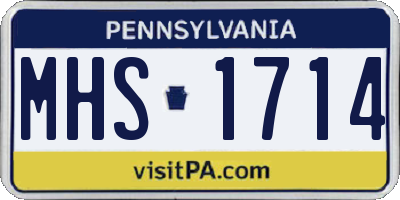 PA license plate MHS1714
