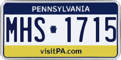 PA license plate MHS1715