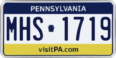 PA license plate MHS1719