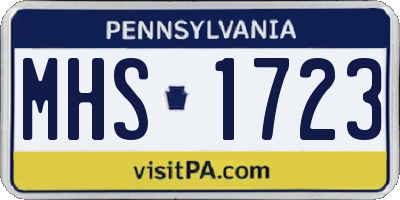 PA license plate MHS1723