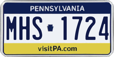 PA license plate MHS1724
