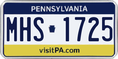 PA license plate MHS1725