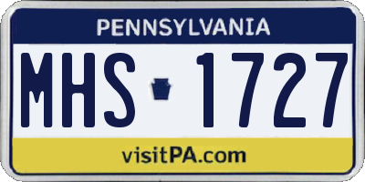 PA license plate MHS1727