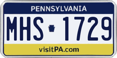 PA license plate MHS1729