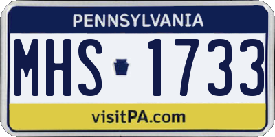PA license plate MHS1733