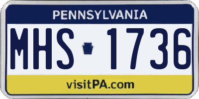 PA license plate MHS1736