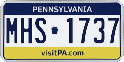 PA license plate MHS1737