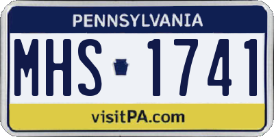 PA license plate MHS1741