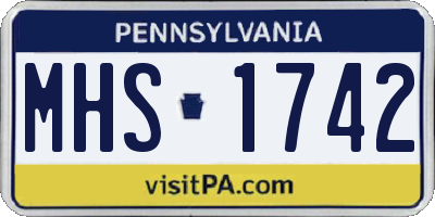 PA license plate MHS1742