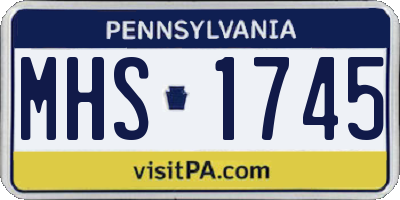 PA license plate MHS1745