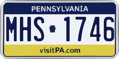 PA license plate MHS1746