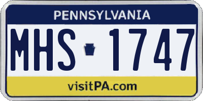 PA license plate MHS1747