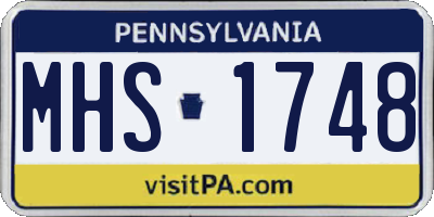 PA license plate MHS1748