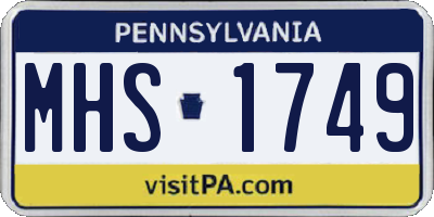PA license plate MHS1749