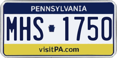 PA license plate MHS1750
