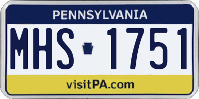PA license plate MHS1751