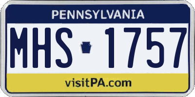 PA license plate MHS1757