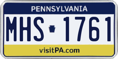 PA license plate MHS1761