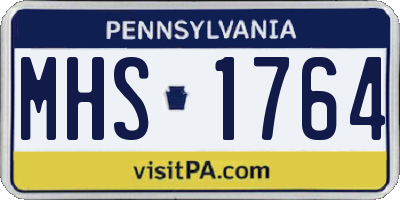 PA license plate MHS1764