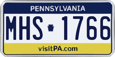 PA license plate MHS1766