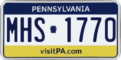 PA license plate MHS1770
