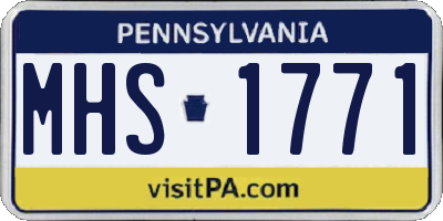 PA license plate MHS1771